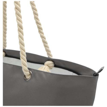 Tote bag termica da spiaggia in materiale riciclato certificato GRS con manici in corda Panama - 23L