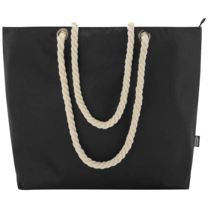 Tote bag termica da spiaggia in materiale riciclato certificato GRS con manici in corda Panama - 23L