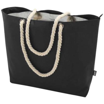 Tote bag termica da spiaggia in materiale riciclato certificato GRS con manici in corda Panama - 23L