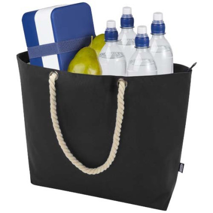Tote bag termica da spiaggia in materiale riciclato certificato GRS con manici in corda Panama - 23L