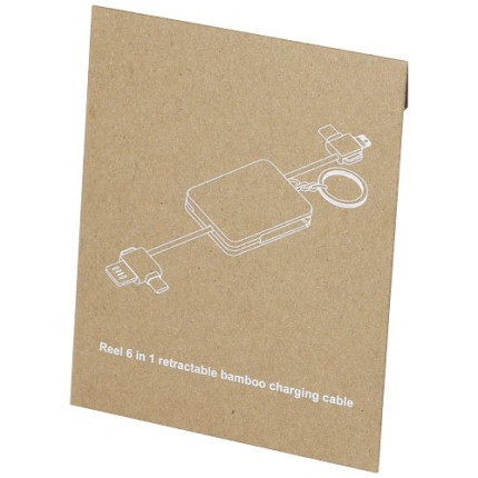 Cavo di ricarica con portachiavi in bambù 6 in 1 retrattile Reel