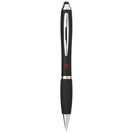 Penna a sfera con stylus e impugnatura nera Nash-inchiostro nero