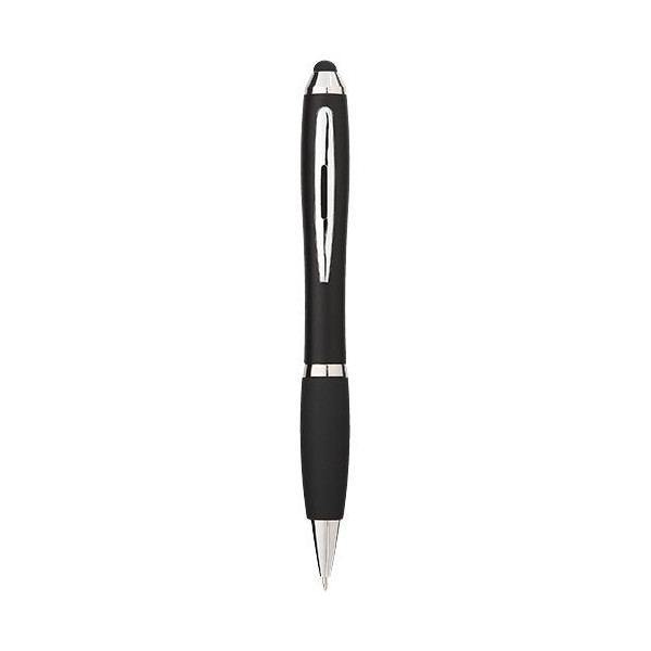 Penna a sfera con stylus e impugnatura nera...