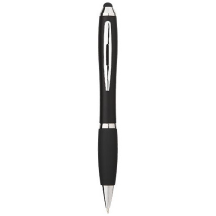 Penna a sfera con stylus e impugnatura nera Nash-inchiostro nero