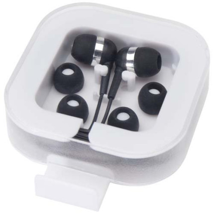 Auricolari tipo C cablati con astuccio in plastica riciclata Dofida
