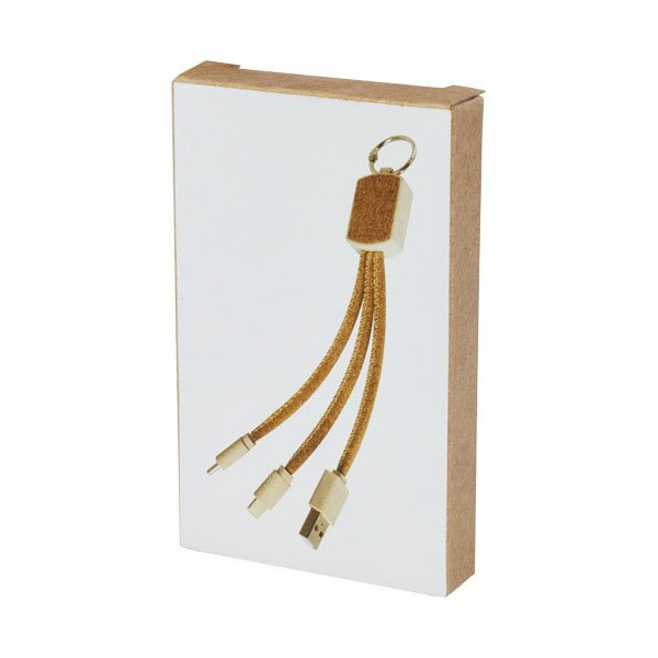 Cavo di ricarica 3 in 1 in sughero e paglia di...