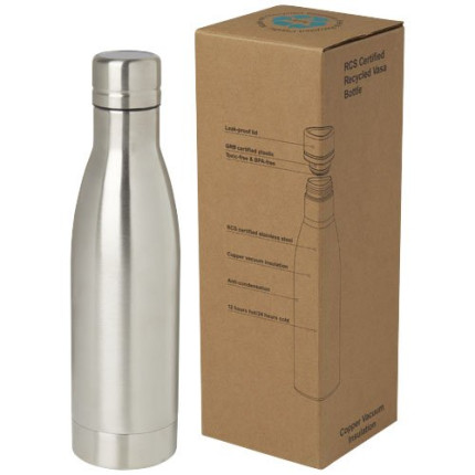 Borraccia termica con isolamento sottovuoto in rame e acciaio inossidabile riciclato certificato RCS da 500 ml Vasa