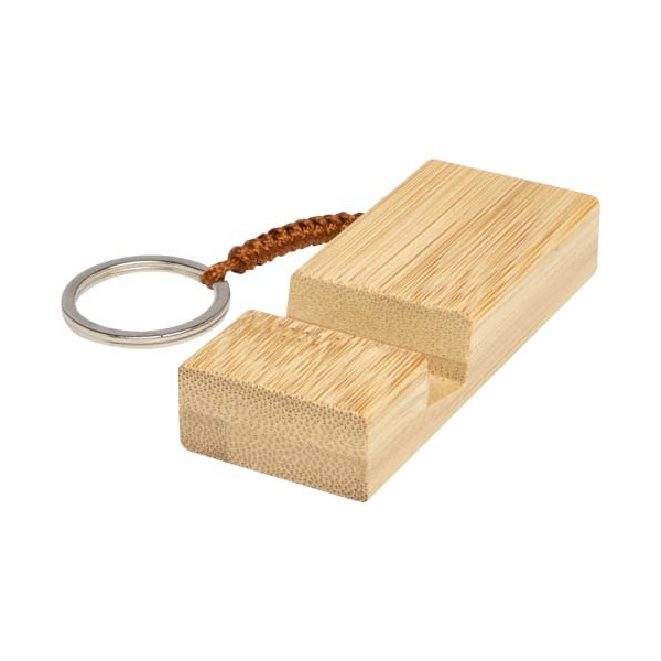 Supporto per telefono in bambù con portachiavi...