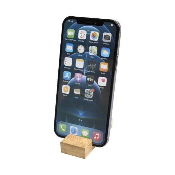 Supporto per telefono in bambù con portachiavi...