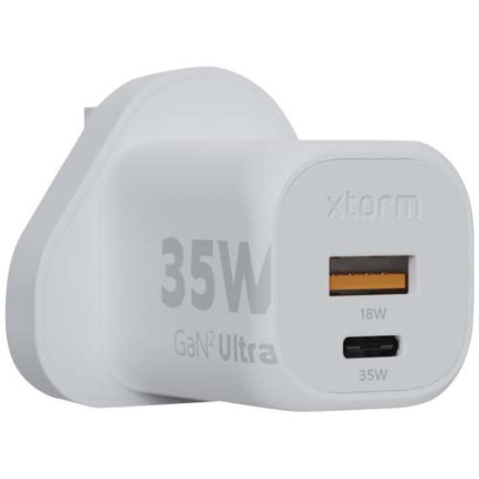 Caricabatterie da parete 35 W con spina UK Xtorm XEC035 GaN² Ultra