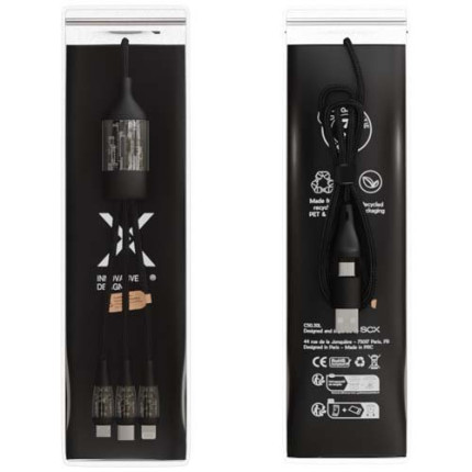 Cavo di ricarica rapida 5 in 1 da 100 W/5 A con display digitale SCX.design C50