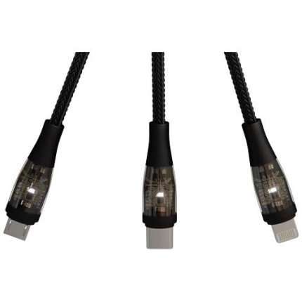 Cavo di ricarica rapida 5 in 1 da 100 W/5 A con display digitale SCX.design C50