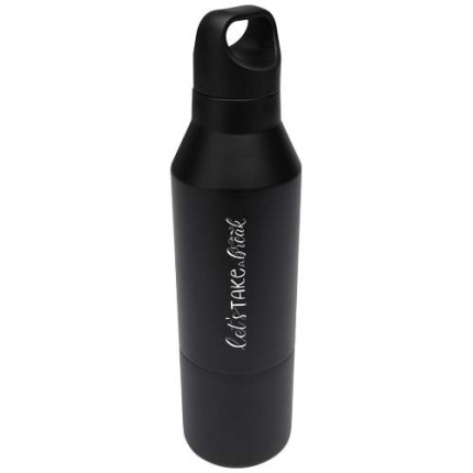 Borraccia termica da 600 ml in acciaio inox riciclato certificato RCS con tazza da 300 ml Odessy