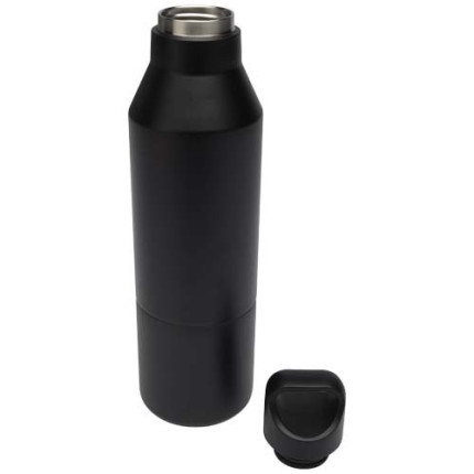 Borraccia termica da 600 ml in acciaio inox riciclato certificato RCS con tazza da 300 ml Odessy