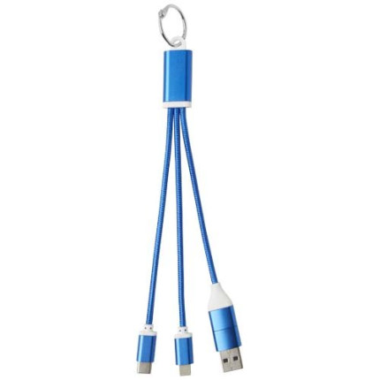 Cavo di ricarica in alluminio riciclato 4 in 1 con portachiavi Metal