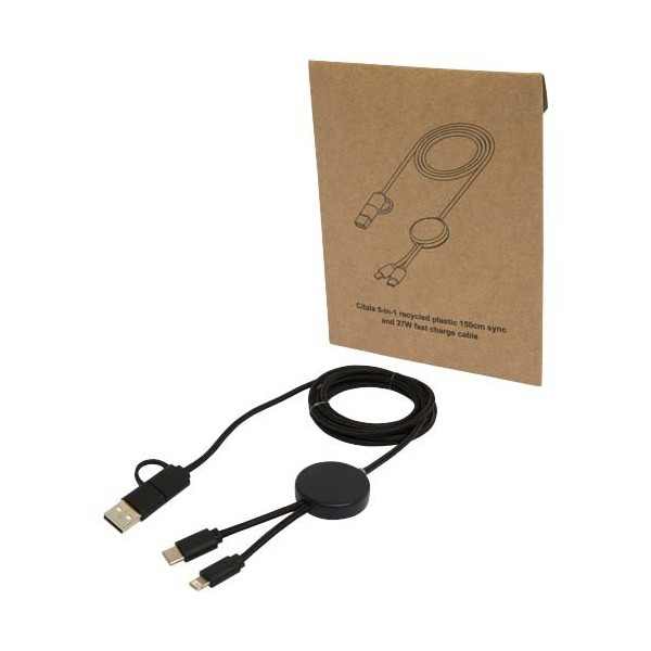 Cavo 5-in-1 in plastica riciclata da 150 cm per...