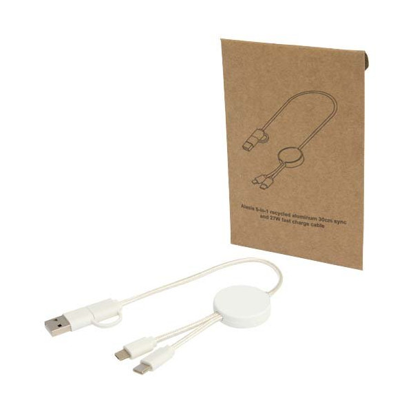 Cavo 5-in-1 in plastica riciclata da 30 cm per...