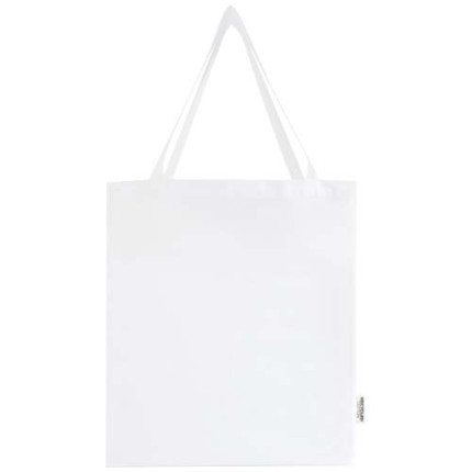 Tote bag a soffietto in cotone riciclato certificato GRS da 140 g/m² Madras