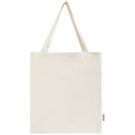 Tote bag a soffietto in cotone riciclato certificato GRS da 140 g/m² Madras
