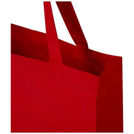 Tote bag a soffietto in cotone riciclato certificato GRS da 140 g/m² Madras