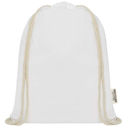 Borsa con cordoncino in cotone riciclato certificato GRS da 140 g/m² Oregon