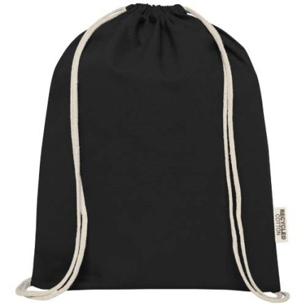 Borsa con cordoncino in cotone riciclato certificato GRS da 140 g/m² Oregon