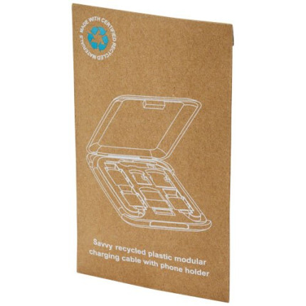 Cavo di ricarica modulare in plastica riciclata con supporto per telefono Savvy