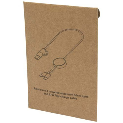 Cavo 5-in-1 in alluminio e plastica riciclata da 30 cm per la sincronizzazione dei dati e la ricarica rapida da 27 W Alasia