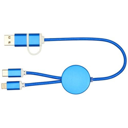 Cavo 5-in-1 in alluminio e plastica riciclata da 30 cm per la sincronizzazione dei dati e la ricarica rapida da 27 W Alasia