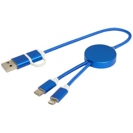 Cavo 5-in-1 in alluminio e plastica riciclata da 30 cm per la sincronizzazione dei dati e la ricarica rapida da 27 W Alasia