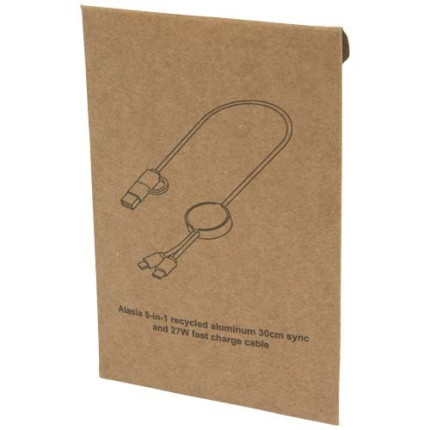 Cavo 5-in-1 in alluminio e plastica riciclata da 30 cm per la sincronizzazione dei dati e la ricarica rapida da 27 W Alasia