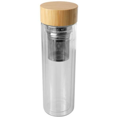 Borraccia con infusore in vetro borosilicato con...