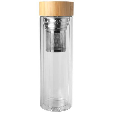 Borraccia con infusore in vetro borosilicato con coperchio in bambù da 400 ml Bailey
