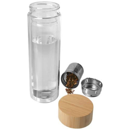 Borraccia con infusore in vetro borosilicato con coperchio in bambù da 400 ml Bailey