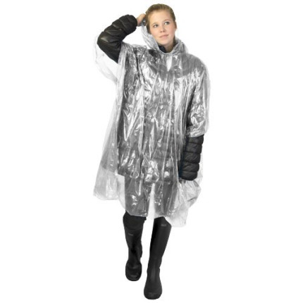 Poncho impermeabile monouso in materiale riciclato certificato GRS con custodia Mayan