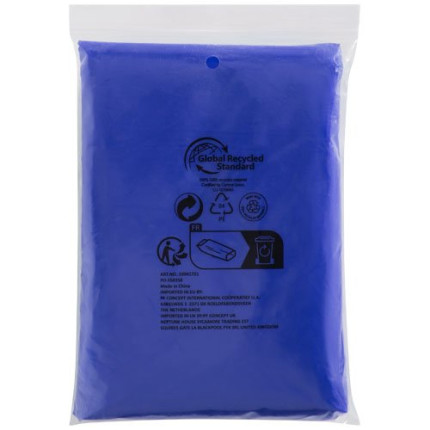 Poncho impermeabile monouso in materiale riciclato certificato GRS con custodia Mayan