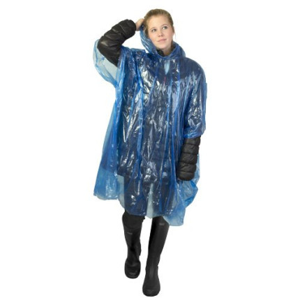 Poncho impermeabile monouso in materiale riciclato certificato GRS con custodia Mayan