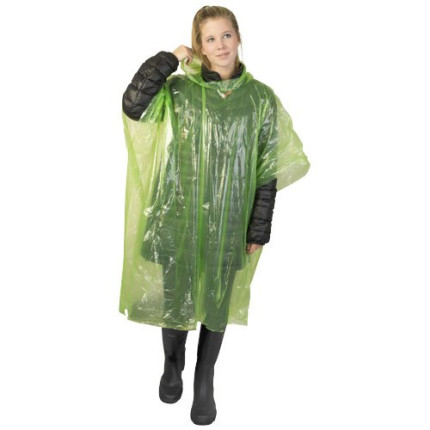 Poncho impermeabile monouso in materiale riciclato certificato GRS con custodia Mayan