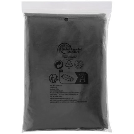 Poncho impermeabile monouso in materiale riciclato certificato GRS con custodia Mayan