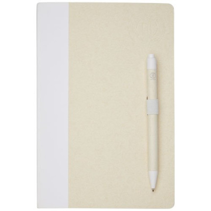 Set blocco note formato A5 e penna a sfera Dairy Dream realizzati con cartoni del latte riciclati