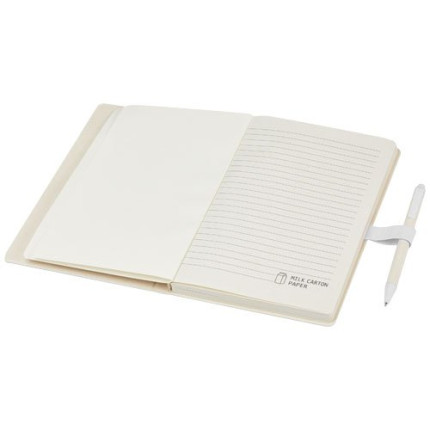 Set blocco note formato A5 e penna a sfera Dairy Dream realizzati con cartoni del latte riciclati