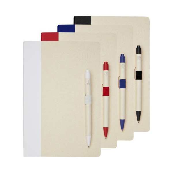 Set blocco note formato A5 e penna a sfera...
