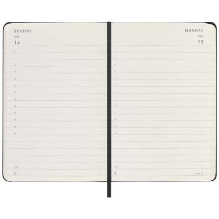 Agenda giornaliera tascabile 12 mesi con copertina rigida Moleskine