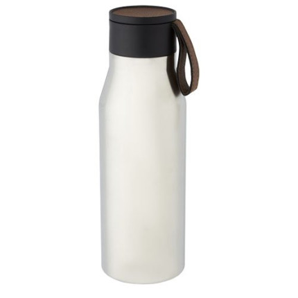 Borraccia in acciaio inossidabile da 500 ml con isolamento sottovuoto in rame, coperchio e cinturino in finta pelle Ljungan