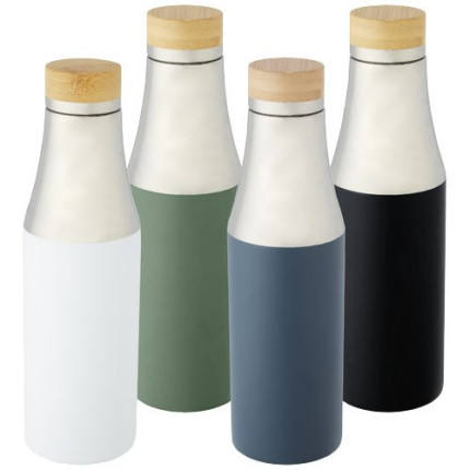 Borraccia termica in acciaio inossidabile con isolamento sottovuoto in rame e coperchio in bambù da 540 ml Hulan