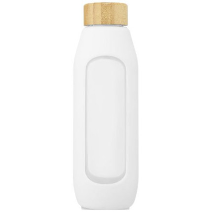 Borraccia in vetro borosilicato da 600 ml con impugnatura in silicone Tidan