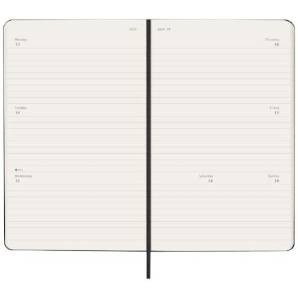 Agenda settimanale orizzontale 12 mesi formato L con copertina rigida Moleskine