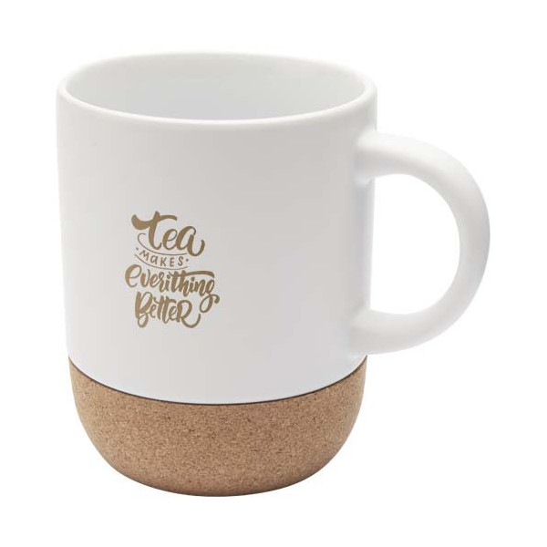 Tazza in ceramica con dettagli in sughero e...