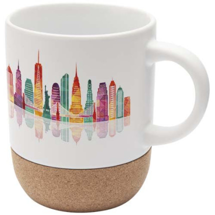 Tazza per stampa a sublimazione in ceramica da 300 ml con dettagli in sughero Billie