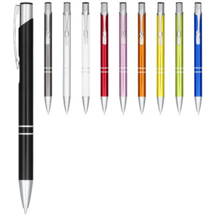 Penna a sfera a scatto Moneta in alluminio anodizzato-inchiostro nero